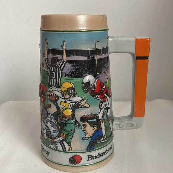 Budweiser Football Gridiron Legacy Beer Mug Stein Vintage - Picture 2 of 6